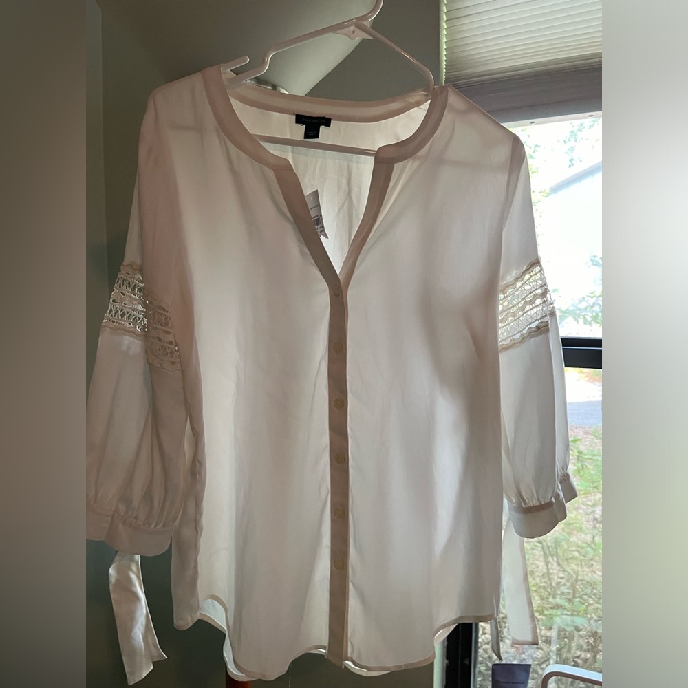 New Ann Taylor Soft white blouse